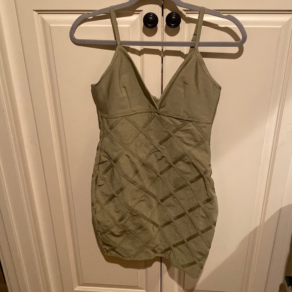 By The Way Mossy Green Bandage Dress